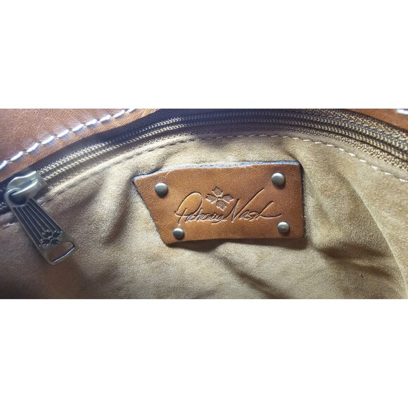 Patricia Nash Venezia Smooth Heritage Brown Crossbody Saddle Purse - Picture 11 of 16